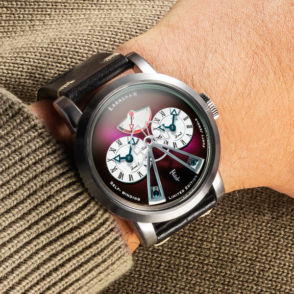 Earnshaw Power Reserve Dual Time Automatic Limited Edition Purple Fume