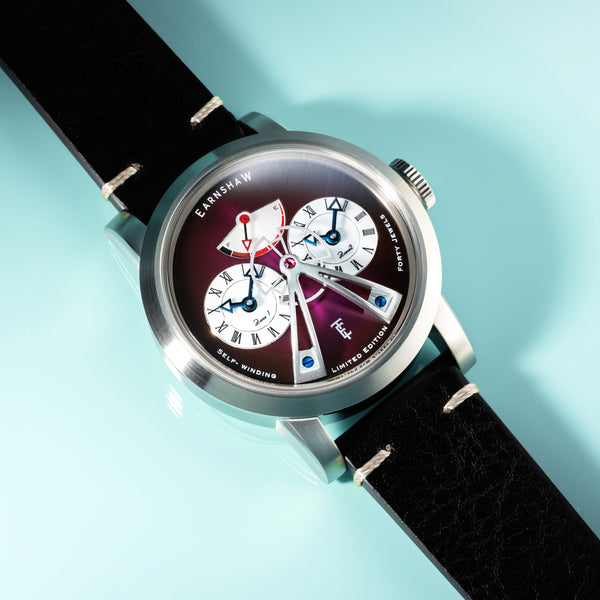 Earnshaw Power Reserve Dual Time Automatic Limited Edition Purple Fume
