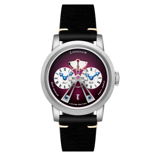 earnshaw Power Reserve Dual Time Automatic Limited Edition Purple Fume