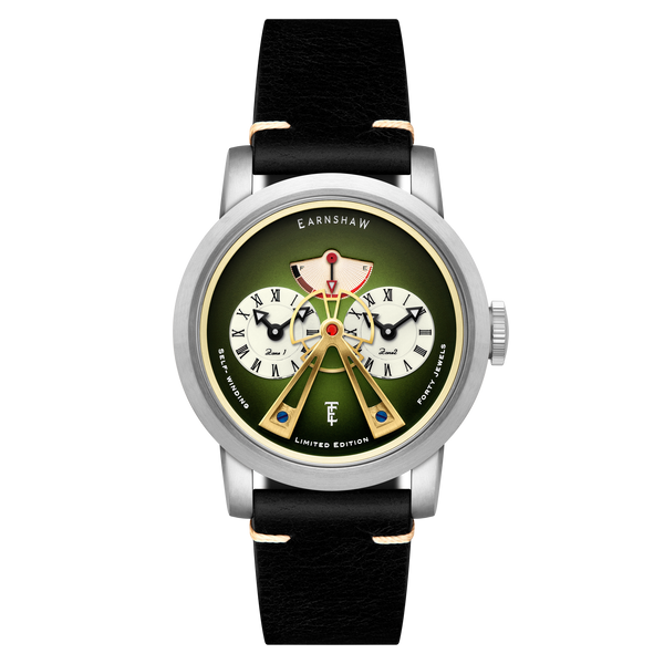 earnshaw Power Reserve Dual Time Automatic Limited Edition Green Fume