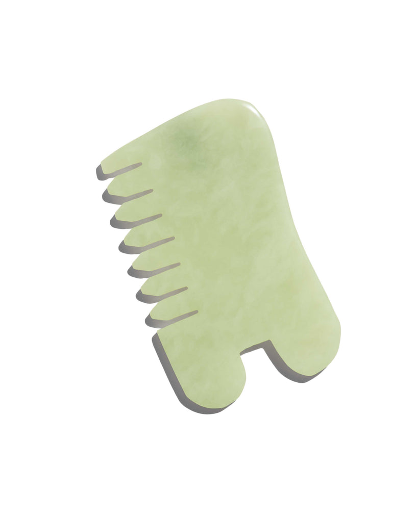 earth harbor ISLAND JADE Gemstone Gua Sha + Massaging Comb