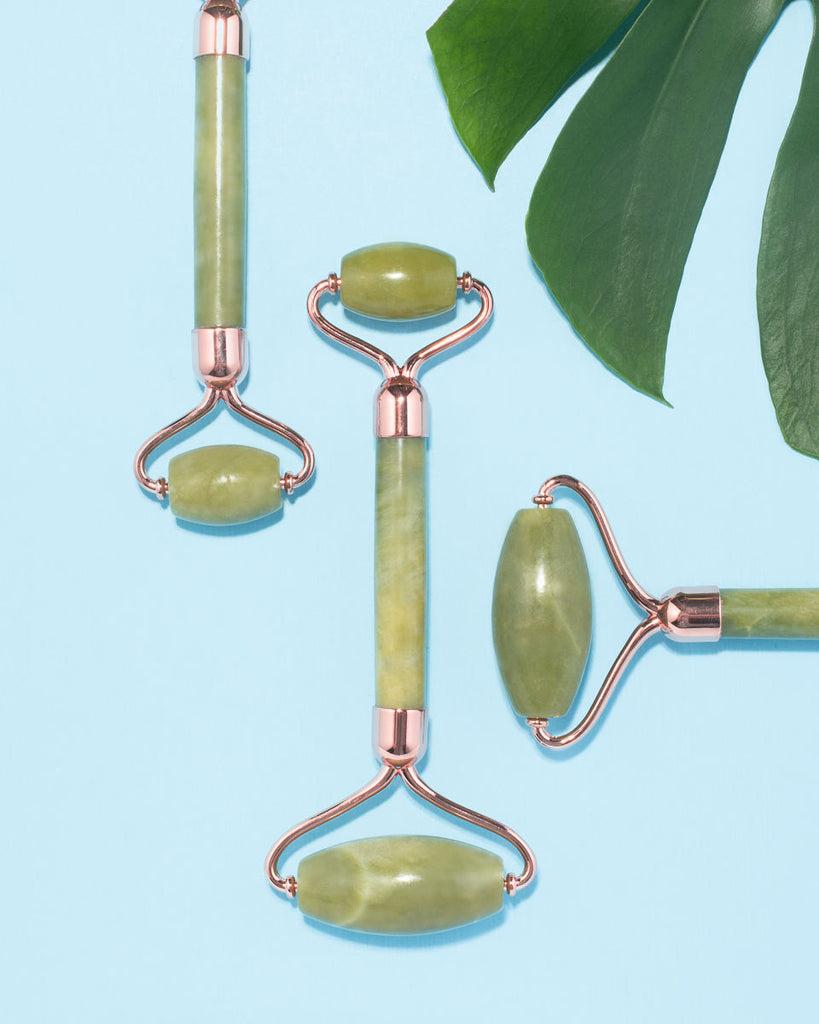 Earth Harbor ISLAND JADE Rose Gold Gemstone Facial Roller