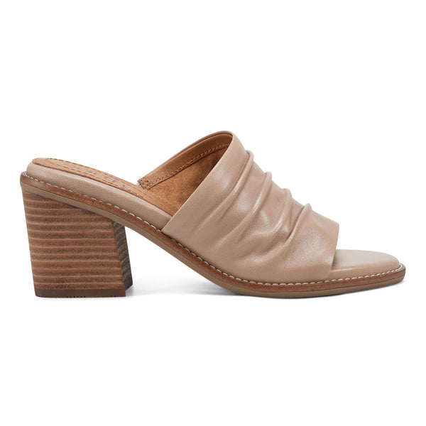 earth shoes Adara Ruched Slip-On Dress Sandals Light Natural