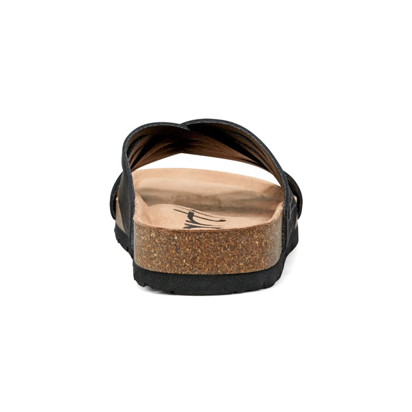 Earth Shoes Atlas Square Toe Slip-on Strappy Casual Sandals Black