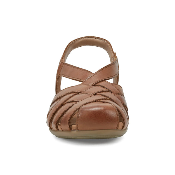 Earth Shoes Berri Woven Casual Round Toe Slip-on Sandals Light Brown