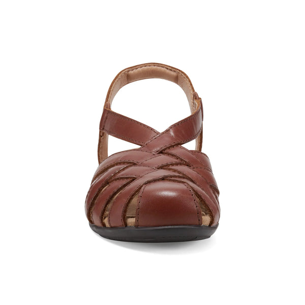 Earth Shoes Berri Woven Casual Round Toe Slip-on Sandals Medium Brown