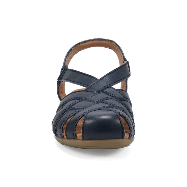 Earth Shoes Berri Woven Casual Round Toe Slip-on Sandals Medium Blue