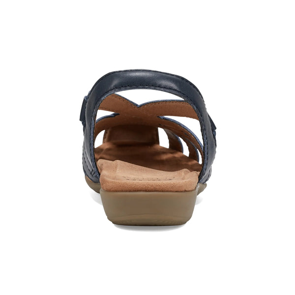 Earth Shoes Berri Woven Casual Round Toe Slip-on Sandals Medium Blue