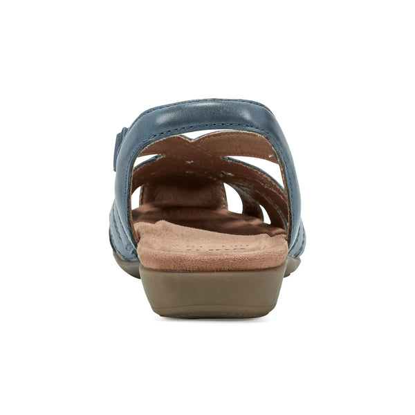 Earth Shoes Berri Woven Casual Round Toe Slip-on Sandals Medium Blue