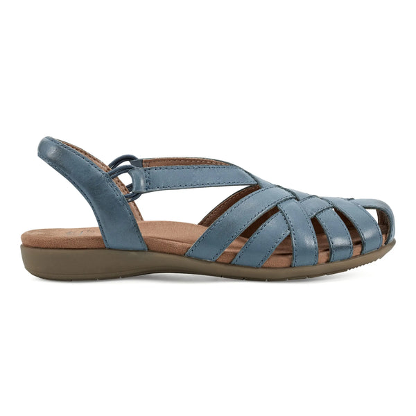 earth shoes Berri Woven Casual Round Toe Slip-on Sandals Medium Blue
