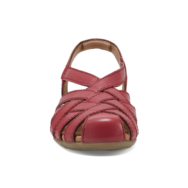 Earth Shoes Berri Woven Casual Round Toe Slip-on Sandals Medium Red