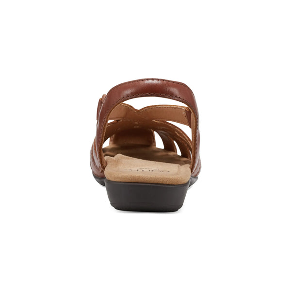 Earth Shoes Berri Woven Casual Round Toe Slip-on Sandals Medium Brown