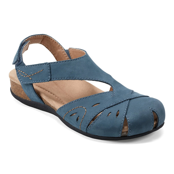 earth Shoes Birdine Casual Round Toe Slip-on Sandals Medium Blue