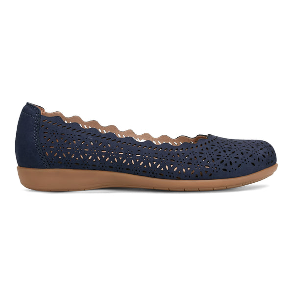 earth shoes Bria Round Toe Casual Slip-on Ballet Flats Dark Blue