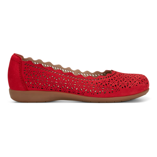 earth shoes Bria Round Toe Casual Slip-on Ballet Flats Medium Red