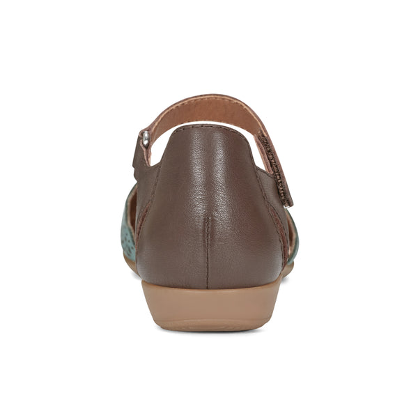 Earth Shoes Bronnie Casual Slip-On Perforated Sandals Green/Brown