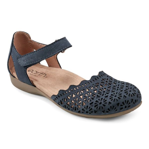 Earth Shoes Bronnie Casual Slip-On Perforated Sandals Navy