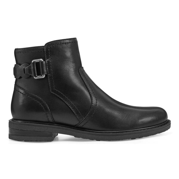 earth shoes Jenna Round Toe Casual Booties Black
