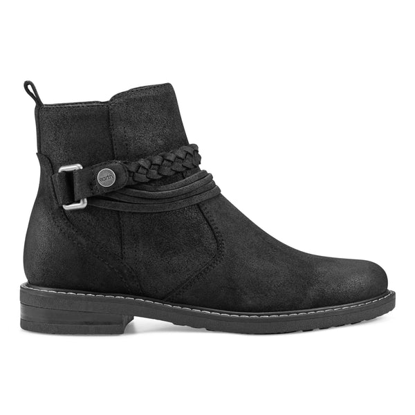 earth shoes Jeno Round Toe Casual Booties Black