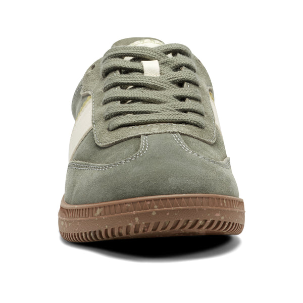 Earth Shoes Penny Lace-Up Sneakers Green Suede