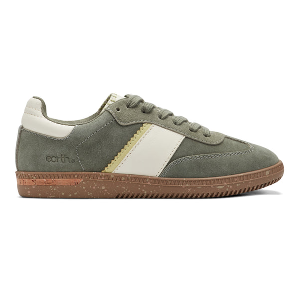earth shoes Penny Lace-Up Sneakers Green Suede