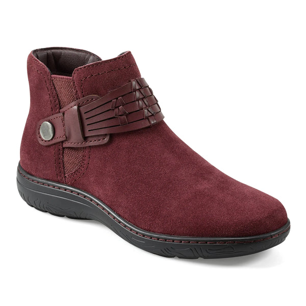 Earth Shoes Synal Flat Casual Booties Dark Red