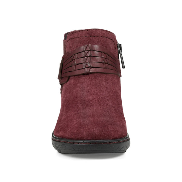 Earth Shoes Synal Flat Casual Booties Dark Red