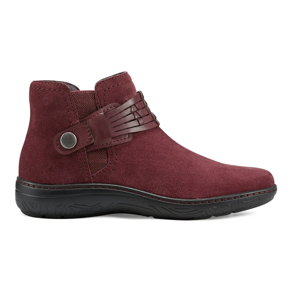 earth shoes Synal Flat Casual Booties Dark Red