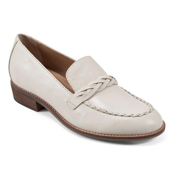 Earth Shoes Edie Stacked Heel Casual Slip-on Loafers Ivory