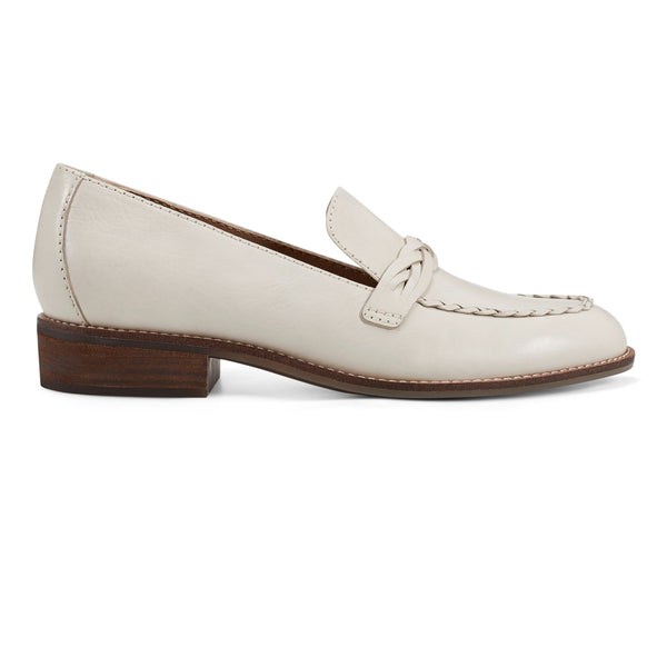 earth shoes Edie Stacked Heel Casual Slip-on Loafers Ivory
