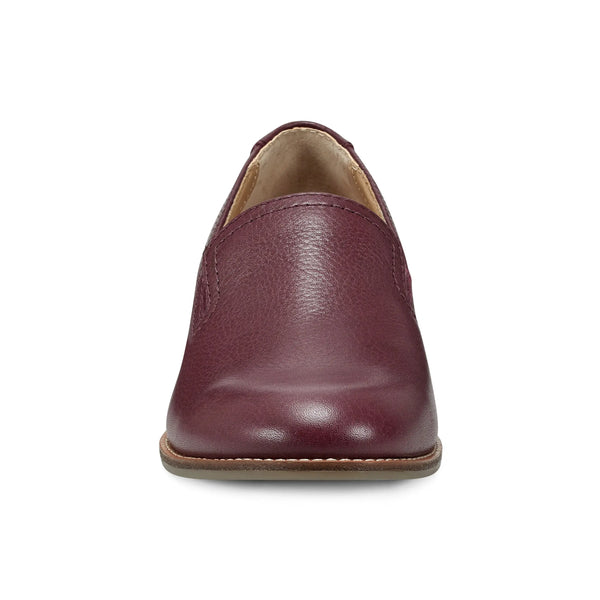 Earth Shoes Edna Round Toe Casual Slip-on Flat Loafers Dark Red