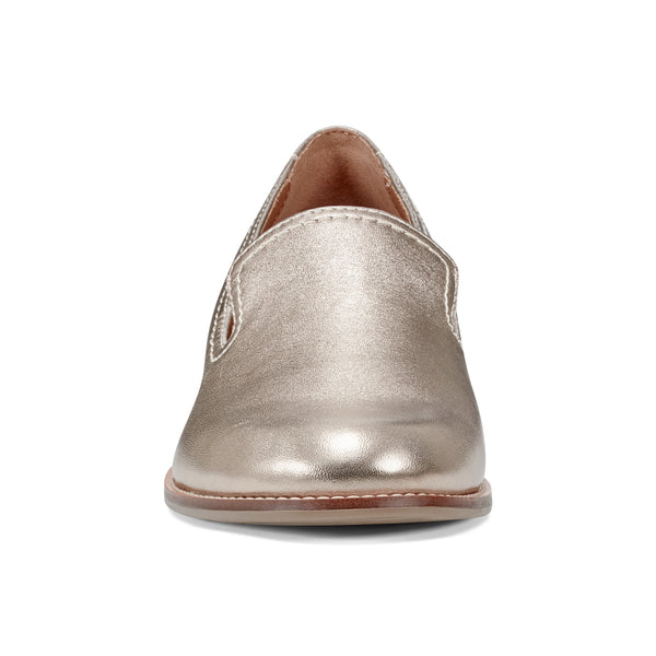 Earth Shoes Edna Round Toe Casual Slip-on Flat Loafers Gold