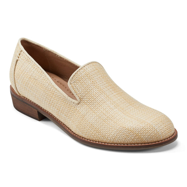 Earth Shoes Edna Round Toe Casual Slip-on Flat Loafers Natural Raffia