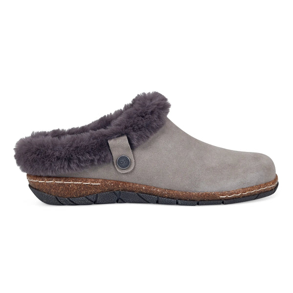 earth shoes Elena Cold Weather Round Toe Casual Slip-on Clogs Medium Gray