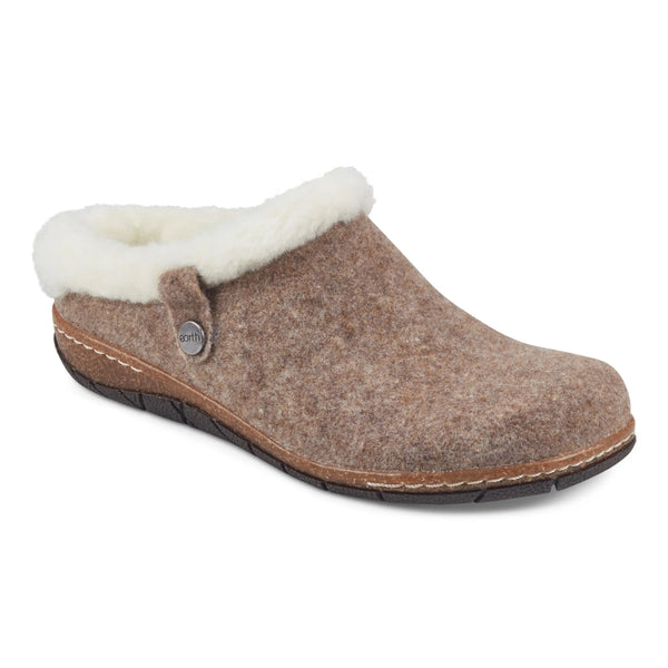 Earth Shoes Elena Cold Weather Round Toe Casual Slip-on Clogs Brown