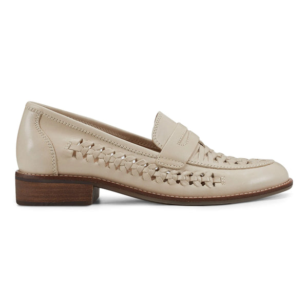 earth shoes Ella Round Toe Slip-on Casual Flat Loafers Ivory