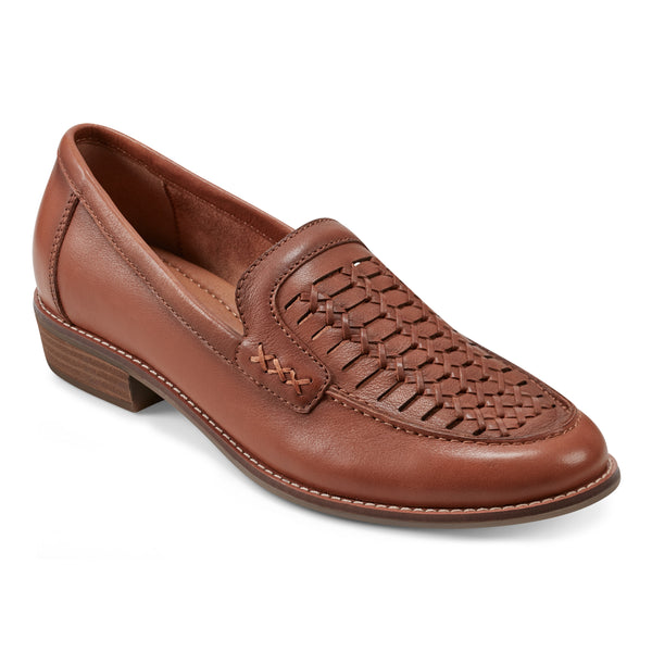 Earth Shoes Elona Casual Slip-on Round Toe Loafers Medium Brown