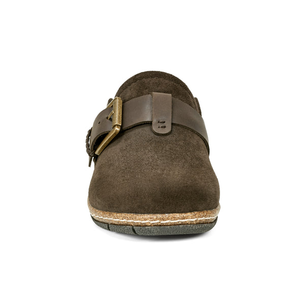 Earth Shoes Eras Casual Slip-on Round Toe Flat Clogs Dark Brown