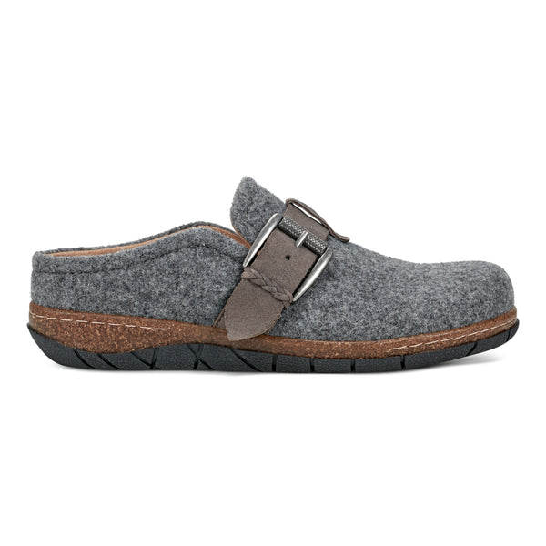 earth shoes Eras Casual Slip-on Round Toe Flat Clogs Light Gray Wool
