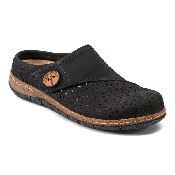 Earth Shoes Erinn Round Toe Casual Slip-on Flat Clogs Black
