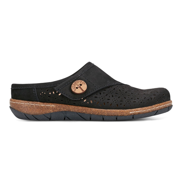 earth shoes Erinn Round Toe Casual Slip-on Flat Clogs Black