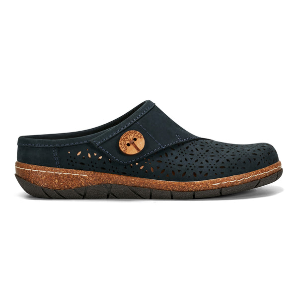earth shoes Erinn Round Toe Casual Slip-on Flat Clogs Dark Blue