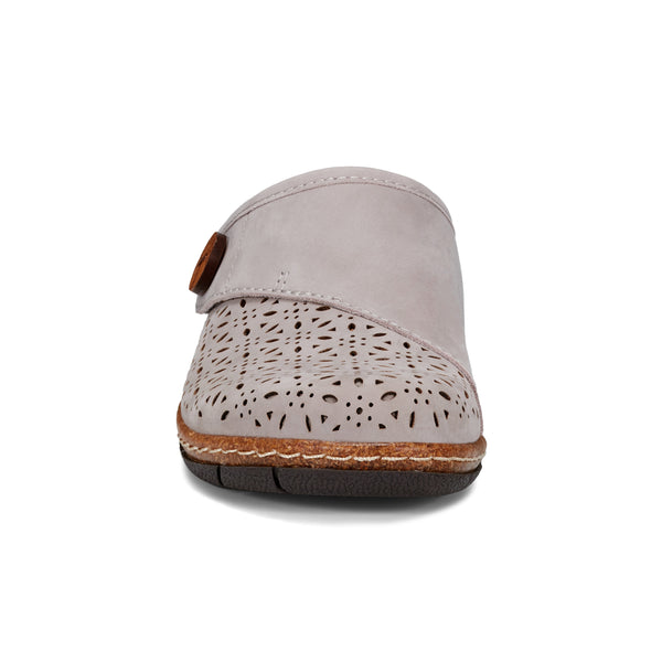 Earth Shoes Erinn Round Toe Casual Slip-on Flat Clogs Light Gray