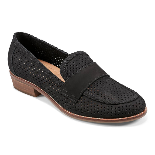 Earth Shoes Evvie Casual Slip-On Perforated Loafers Black