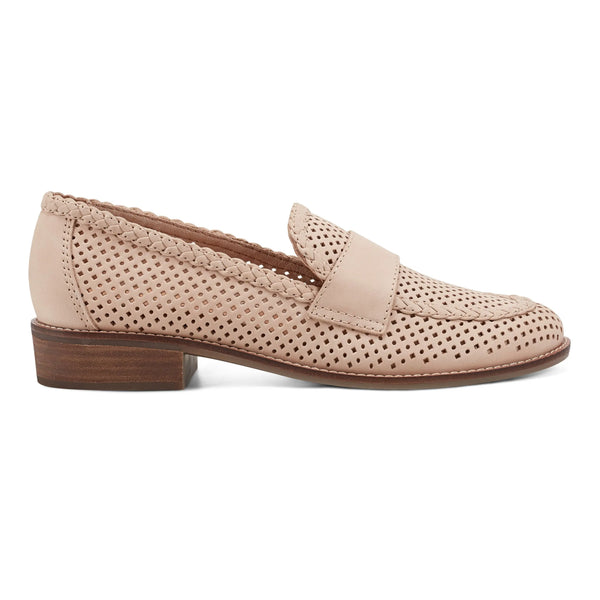 earth shoes Evvie Casual Slip-On Perforated Loafers Ivory