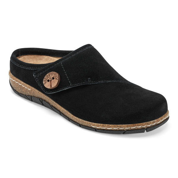 Earth Shoes Ezra Round Toe Casual Slip-on Flat Clogs Black