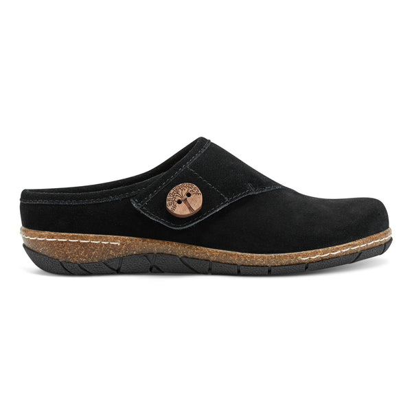 earth shoes Ezra Round Toe Casual Slip-on Flat Clogs Black