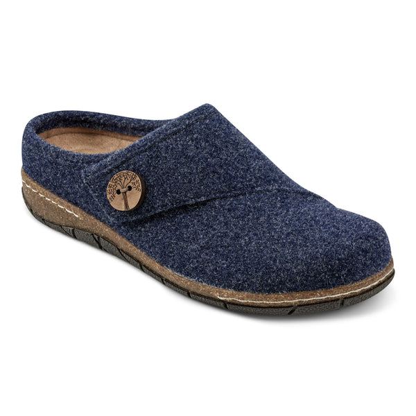 Earth Shoes Ezra Round Toe Casual Slip-on Flat Clogs Dark Blue