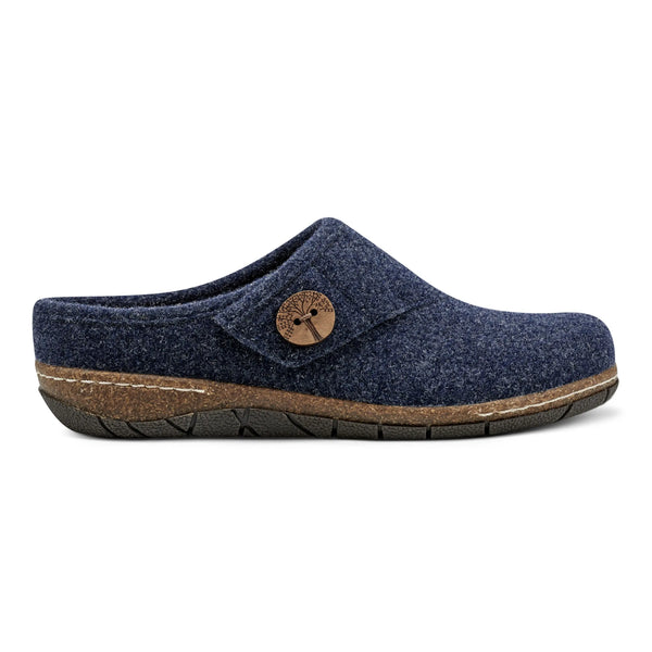 earth shoes Ezra Round Toe Casual Slip-on Flat Clogs Dark Blue