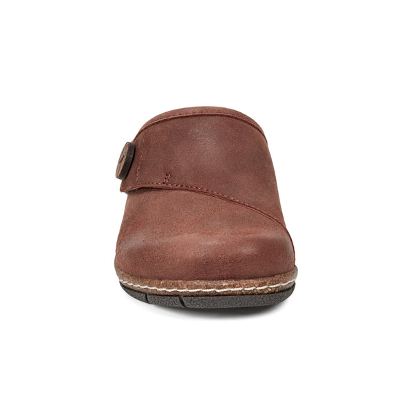 Earth Shoes Ezra Round Toe Casual Slip-on Flat Clogs Dark Brown